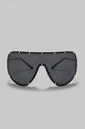Then black aviator sunglasses with silver studs